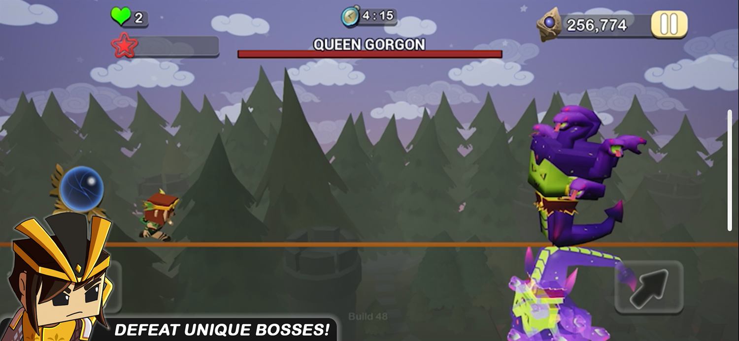 A Blox Runner hero confronting a giant boss