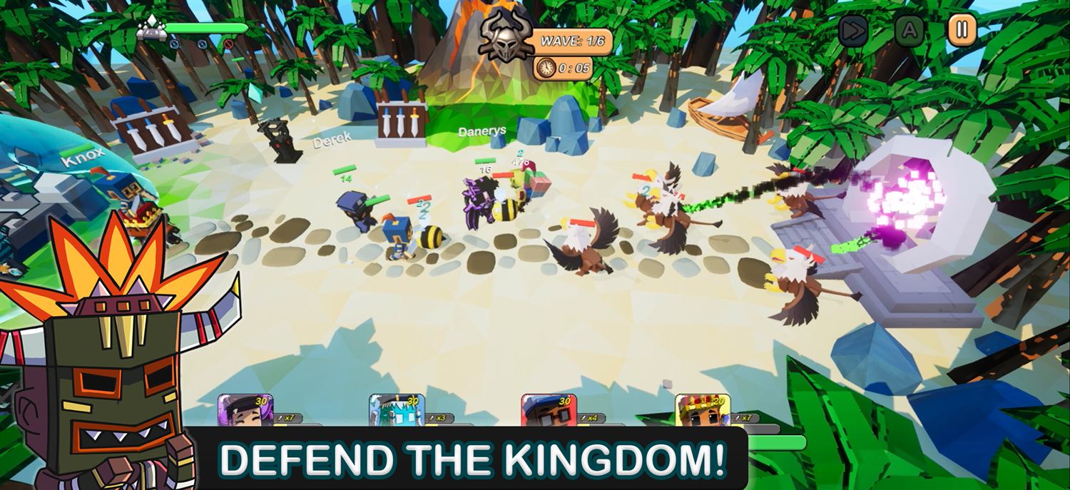 Blox TD heroes protecting a colorful kingdom